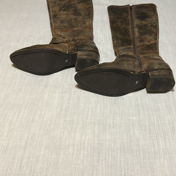 Flower Child Distressed Brown Leather Boots - Picture 9 of 9